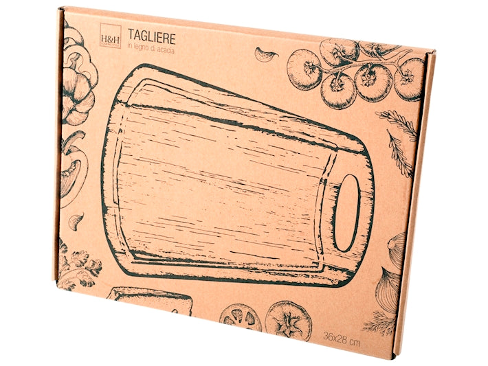 TAGLIERE RETTANGOLARE IN LEGNO DI ACACIA - H&H