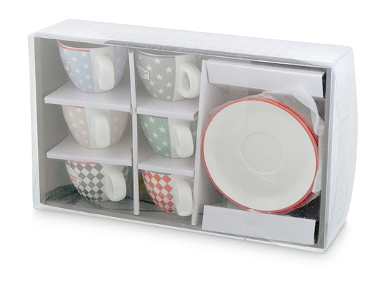 CONFEZIONE DA 6 TAZZE CAFFE' NEW BONE CHINA BRASSERIE - H&H