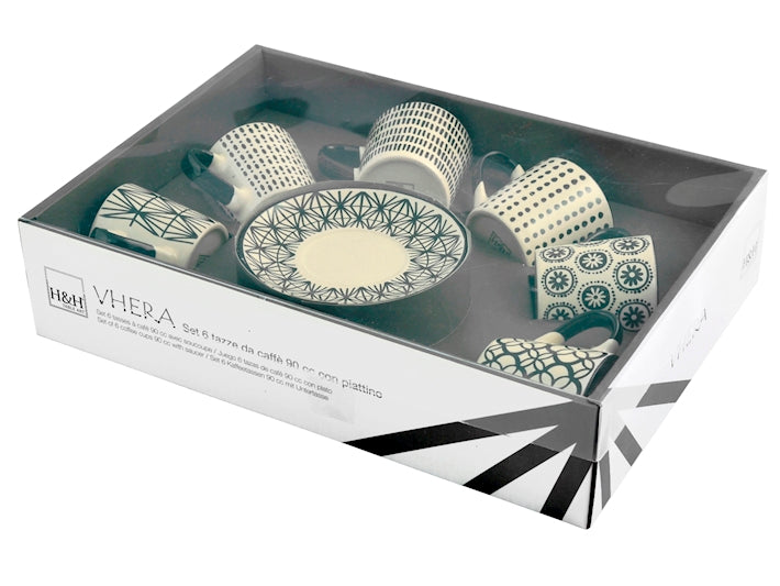 CONFEZIONE DA 6 TAZZE CAFFE' STONEWARE VHERA - H&H