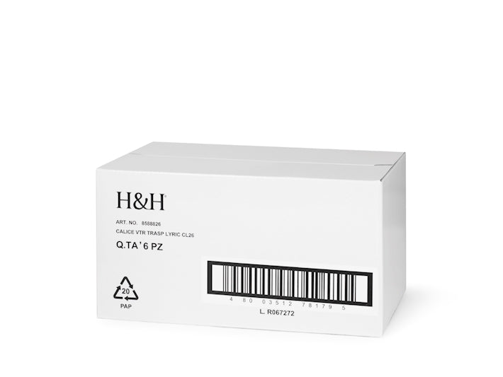 CONFEZIONE DA 6 CALICI VETRO LYRIC TRASPARENTE 26 CL - H&H