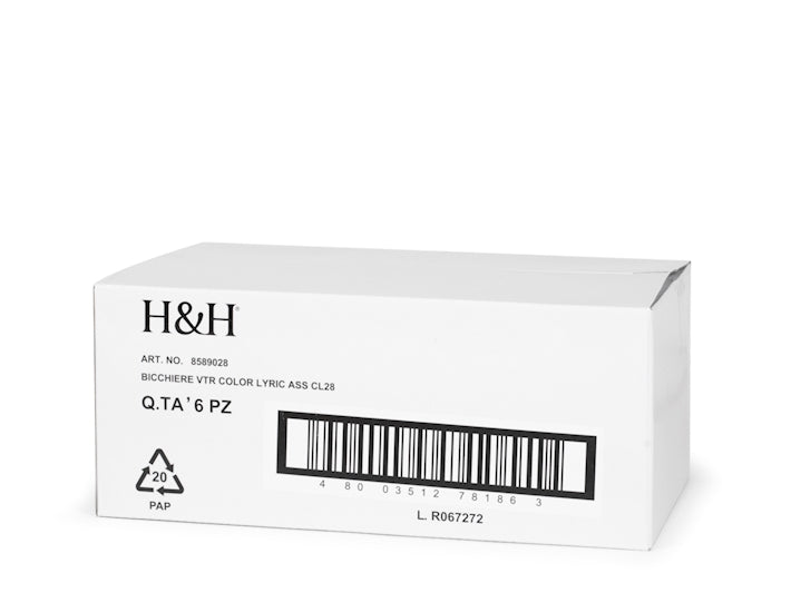 CONFEZIONE DA 6 BICCHIERI VETRO LYRIC 28 CL - H&H