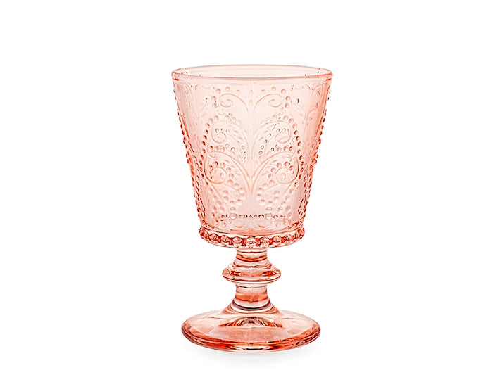 CONFEZIONE DA 4 CALICI VETRO GARDEN ROSA ANTICO 25 CL - H&H
