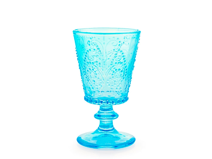 CONFEZIONE DA 4 CALICI VETRO GARDEN AZZURRO 25 CL - H&H