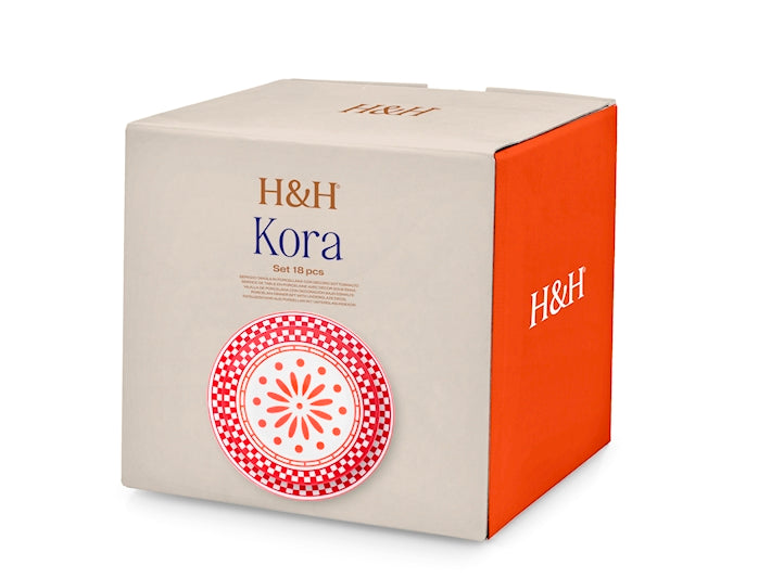SERVIZIO TAVOLA 18 PZ PORCELLANA KORA - H&H