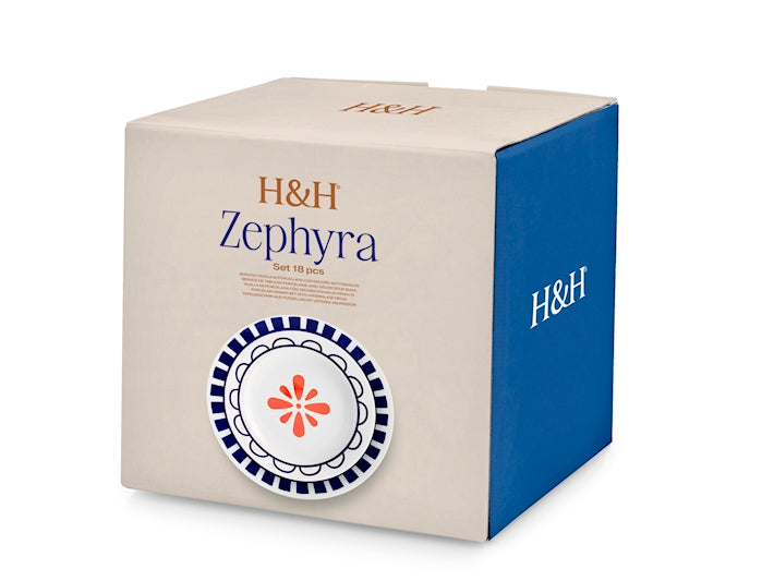 SERVIZIO TAVOLA 18 PZ PORCELLANA ZEPHYRA - H&H