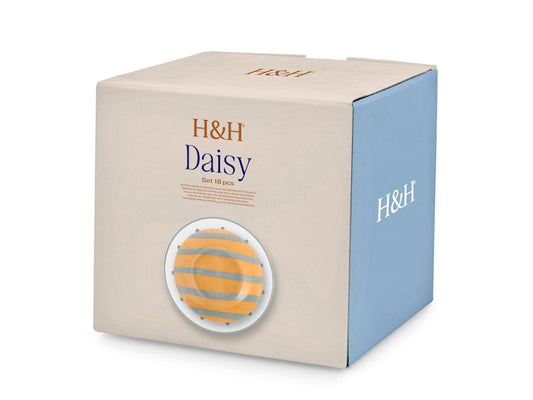 SERVIZIO TAVOLA 18 PZ PORCELLANA ALA DAISY - H&H