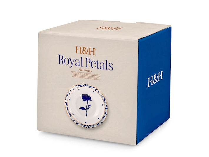 SERVIZIO TAVOLA 18 PZ PORCELLANA ROYAL PETALS - H&H