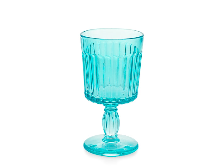 CONFEZIONE DA 6 CALICI VETRO ATENA AZZURRO 26 CL - H&H