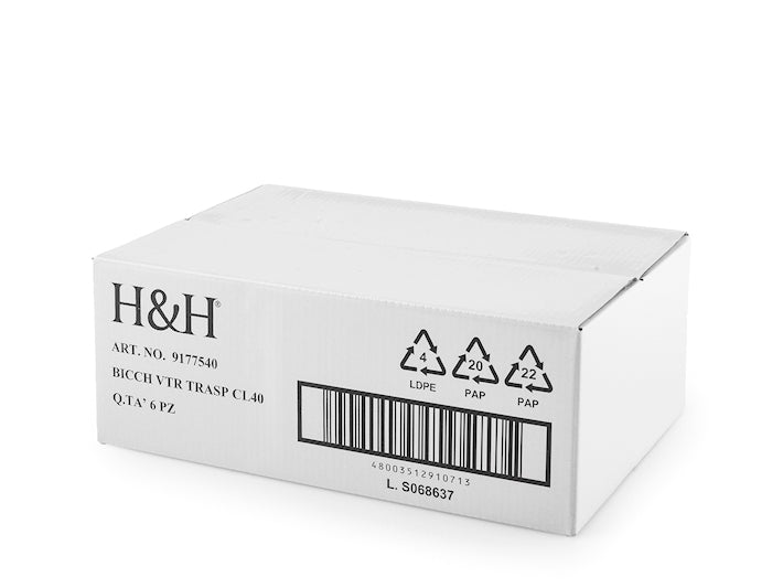 CONFEZIONE DA 6 BICCHIERI VETRO VENUS TRASPARENTE 40 CL - H&H