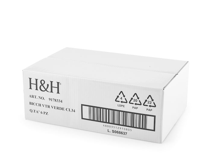 CONFEZIONE DA 6 BICCHIERI VETRO MARGARET VERDE 34 CL - H&H