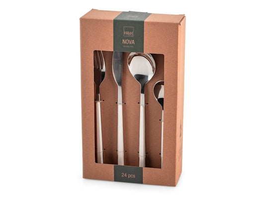 SERVIZIO POSATE 24 PZ INOX NOVA BIANCO - H&H