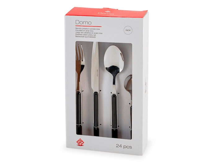SERVIZIO POSATE 24 PZ INOX DOMO NERO - HOME