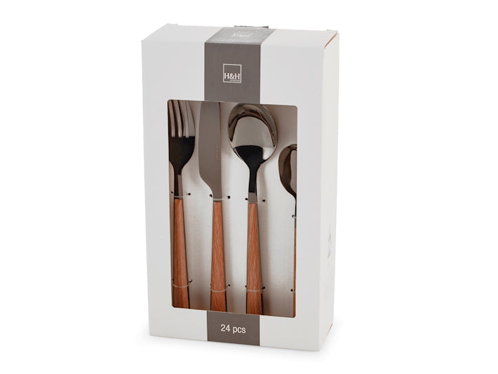 SERVIZIO POSATE 24 PZ INOX SYLVA NERO - H&H