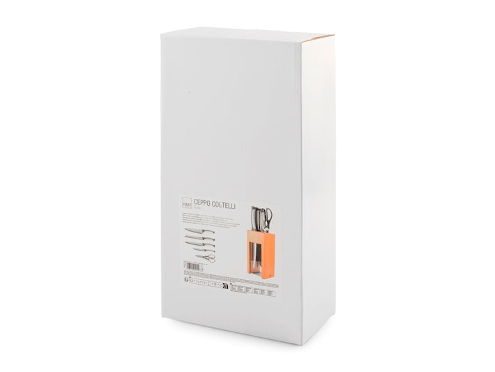 CEPPO DA 4 COLTELLI E FORBICE IN LEGNO - H&H