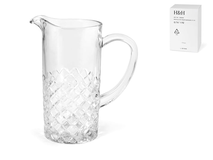 BROCCA VETRO BAROQUE TRASPARENTE 1,1 LT