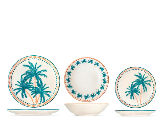 SERVIZIO TAVOLA 18 PZ STONEWARE COUPE HAITI - H&H