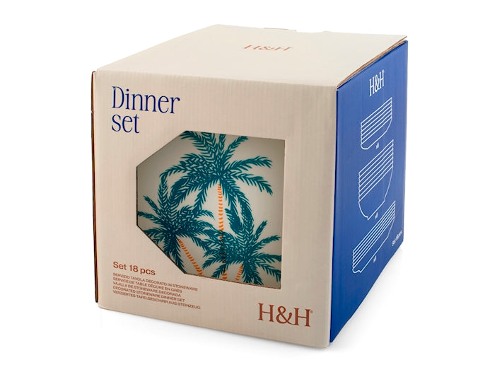 SERVIZIO TAVOLA 18 PZ STONEWARE COUPE HAITI - H&H