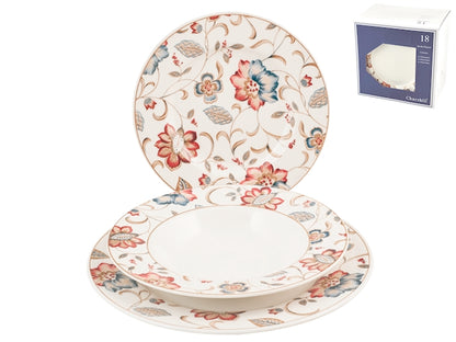 SERVIZIO TAVOLA 18 PZ EARTHENWARE DECORAZIONE JACOBEAN - CHURCHILL