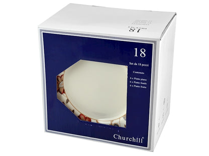 SERVIZIO TAVOLA 18 PZ EARTHENWARE DECORAZIONE JACOBEAN - CHURCHILL