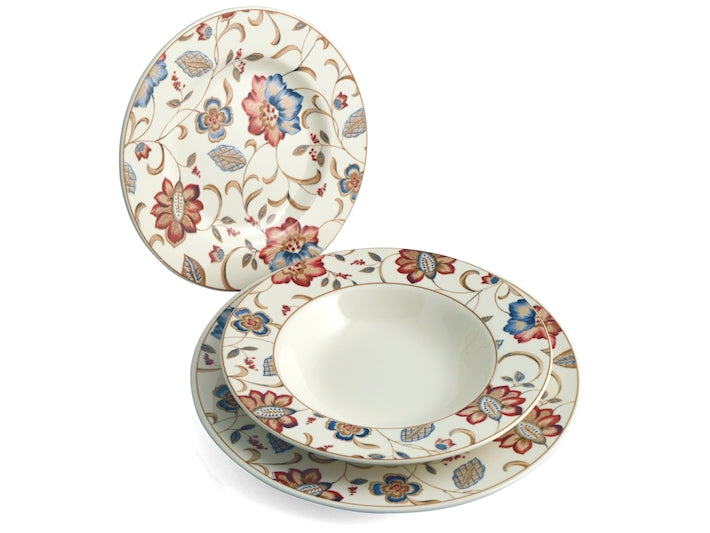 SERVIZIO TAVOLA 18 PZ EARTHENWARE DECORAZIONE JACOBEAN - CHURCHILL