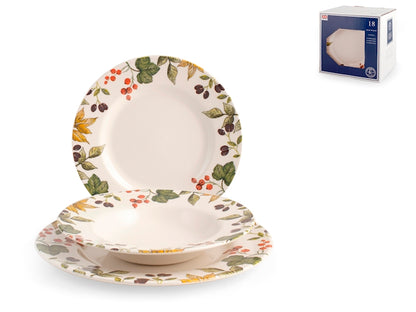 SERVIZIO TAVOLA 18 PZ EARTHENWARE FRUIT OF FOREST - H&H