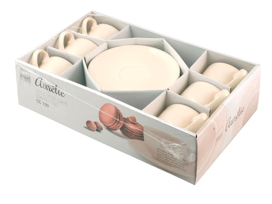 CONFEZIONE DA 6 TAZZE CAFFE' CERAMICA AURELIE - H&H