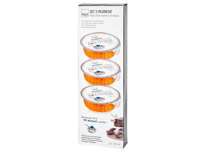 SET DA 3 PEZZI COMBUSTIBILE PER FONDUTA - H&H