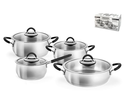 BATTERIA 8 PZ ACCIAIO INOX 18/10 - INOXPRAN