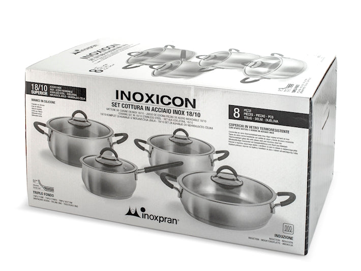 BATTERIA 8 PZ ACCIAIO INOX 18/10 - INOXPRAN