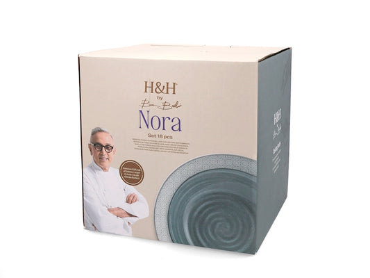SERVIZIO TAVOLA 18 PZ PORCELLANA NORA LIMITED EDITION BRUNO BARBIERI - H&H
