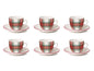 CONFEZIONE DA 6 TAZZE CAFFE' PORCELLANA TARTAN - H&H