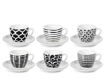 CONFEZIONE DA 6 TAZZE CAFFE' PORCELLANA MIRAGE - H&H