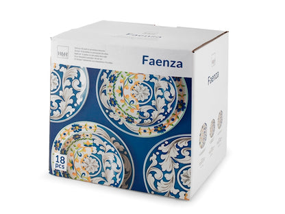 SERVIZIO TAVOLA 18 PZ PORCELLANA COUPE FAENZA - H&H