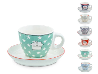 CONFEZIONE DA 6 TAZZE CAFFE' NEW BONE CHINA BRASSERIE - H&H