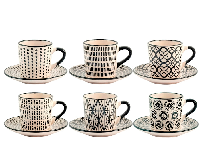 CONFEZIONE DA 6 TAZZE CAFFE' STONEWARE VHERA - H&H