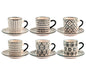 CONFEZIONE DA 6 TAZZE CAFFE' STONEWARE VHERA - H&H