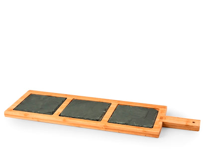 TAGLIERE RETTANGOLARE IN ARDESIA E BAMBU' - H&H