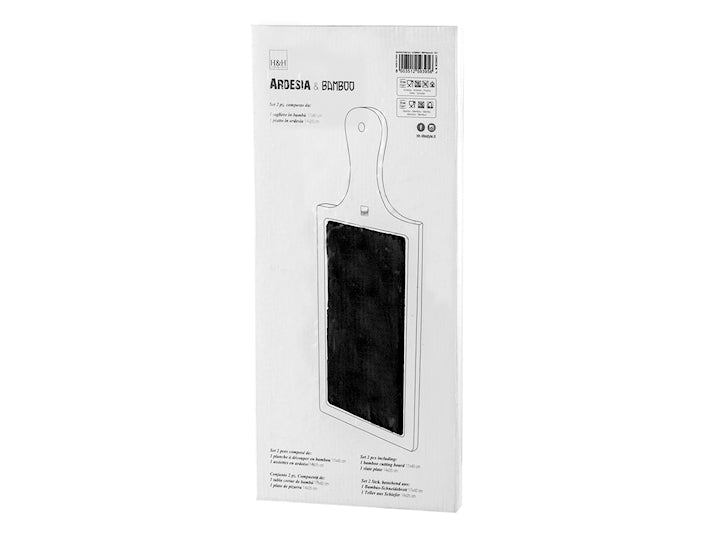 TAGLIERE RETTANGOLARE IN ARDESIA E BAMBU' - H&H