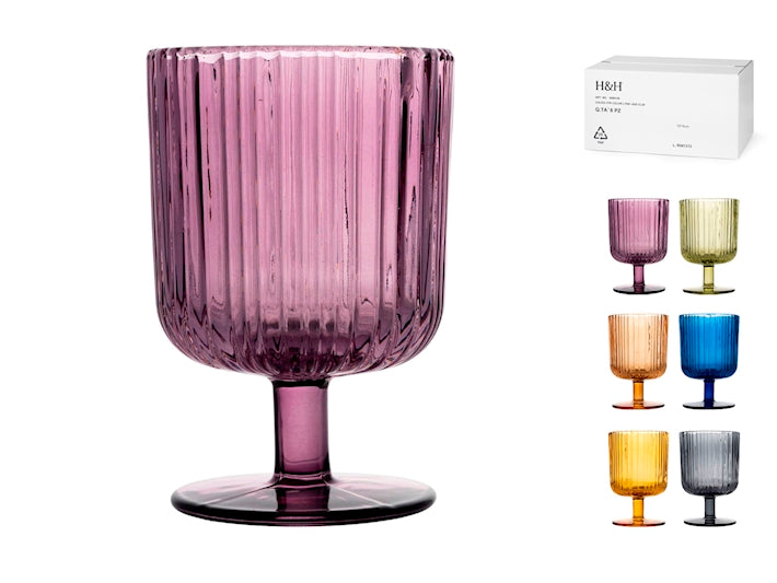 CONFEZIONE DA 6 CALICI VETRO LYRIC 26 CL - H&H