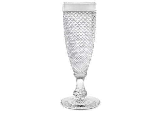 CONFEZIONE DA 6 CALICI VETRO FLUTE DIAMANTATO 16 CL - H&H