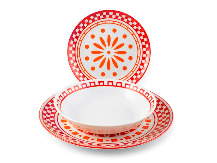 SERVIZIO TAVOLA 18 PZ PORCELLANA KORA - H&H