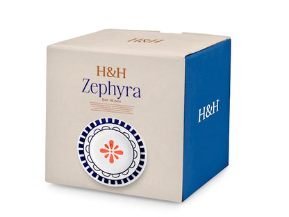 SERVIZIO TAVOLA 18 PZ PORCELLANA ZEPHYRA - H&H