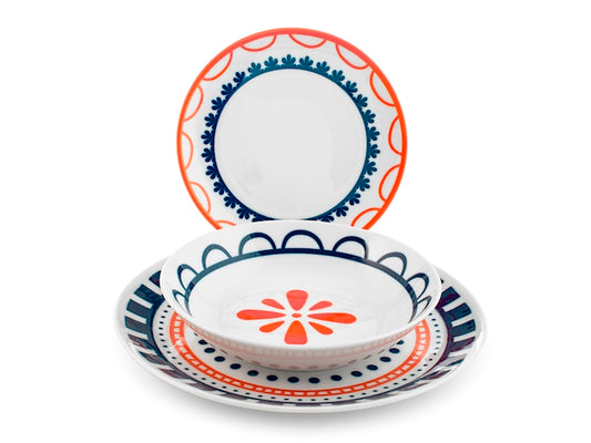 SERVIZIO TAVOLA 18 PZ PORCELLANA ZEPHYRA - H&H