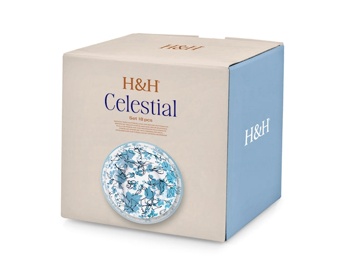 SERVIZIO TAVOLA 18 PZ PORCELLANA CELESTIAL - H&H