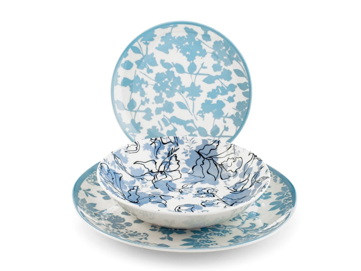 SERVIZIO TAVOLA 18 PZ PORCELLANA CELESTIAL - H&H