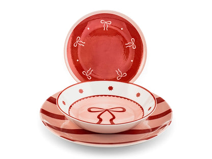 SERVIZIO TAVOLA 18 PZ PORCELLANA COUPE ROSY - H&H