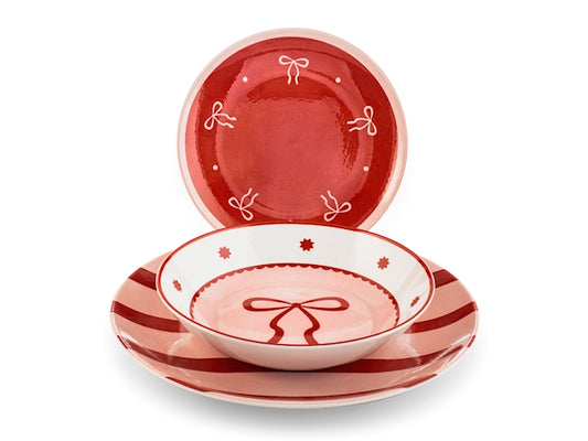 SERVIZIO TAVOLA 18 PZ PORCELLANA COUPE ROSY - H&H