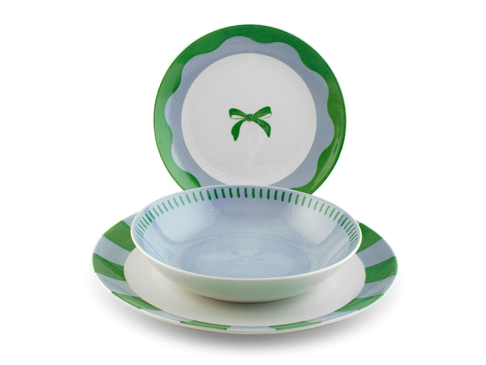 SERVIZIO TAVOLA 18 PZ PORCELLANA COUPE MINTY - H&H