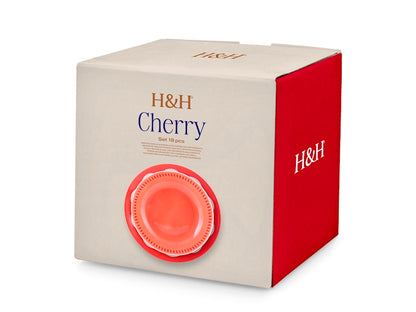 SERVIZIO TAVOLA 18 PZ PORCELLANA COUPE CHERRY - H&H