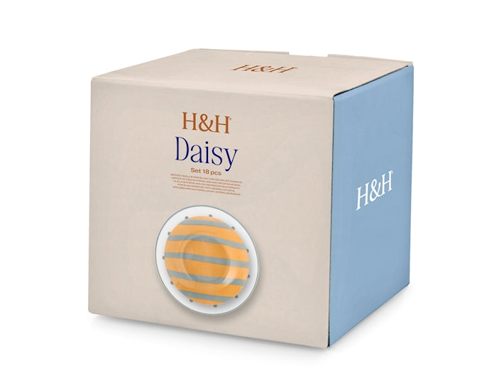 SERVIZIO TAVOLA 18 PZ PORCELLANA ALA DAISY - H&H